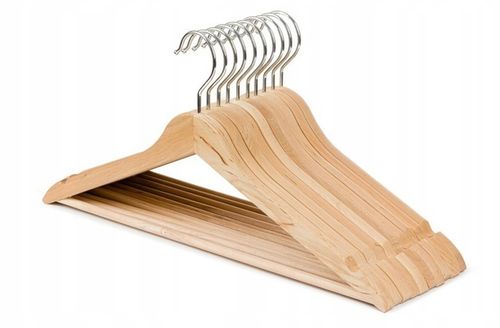 WIESZAK DREWNIANY NA UBRANIA KOMPLET 10 SZTUK DO GARDEROBY WIESZAKI na Arena.pl