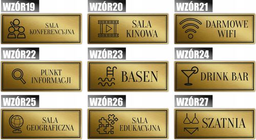 Tabliczka Złota Srebrna na drzwi SALA KINOWA na Arena.pl
