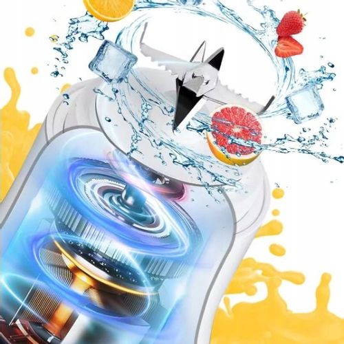 BLENDER SHAKER TURYSTYCZNY DIODY LED USB-C AKUMULATOR 600ML BEZPRZEWODOWY na Arena.pl