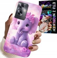 ETUI DO OPPO A79 5G - SŁODKI SŁONIK NA RÓŻOWYM TLE CASE +FOLIA