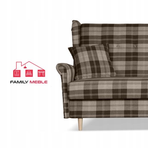 Sofa Uszak FELDA rozkładana fspania Family meble krata brązowa na Arena.pl