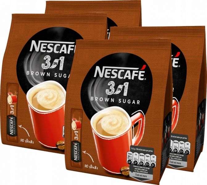 NESCAFE rozpuszczalna 3w1 Brown Sugar 10x16,5g x4 zdjęcie 1