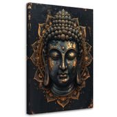 Obraz do salonu sypialni biura, Mandala Budda Zen Spa czarno