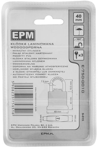 kłódka laminowana s-015 40mm - e-750-0010 na Arena.pl