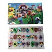 MINECRAFT KALENDARZ ADWENTOWY FIGURKI BRELOCZKI ZAWIESZKI 24 SZT STEVE