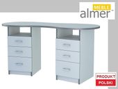 biurko B13 kosmetyczne do manicure biel + ALU