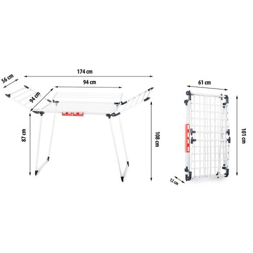 Suszarka na pranie stojąca rozkładana Lina 22 mb biała na Arena.pl