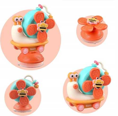 ŚLIMAK SENSORYCZNY JEŻDŻĄCY 4W1 SPINNER Z PRZYSSAWKĄ DLA DZIECI DO KĄPIELI na Arena.pl