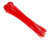 Opaski kablowe nylonowe 300x3,6 mm, czerwone, 100 szt.