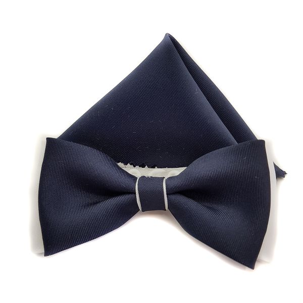 KOMUNIJNA MUSZKA GRANATOWO BIAŁA Z GRANATOWĄ POSZETKĄ zdjęcie 1