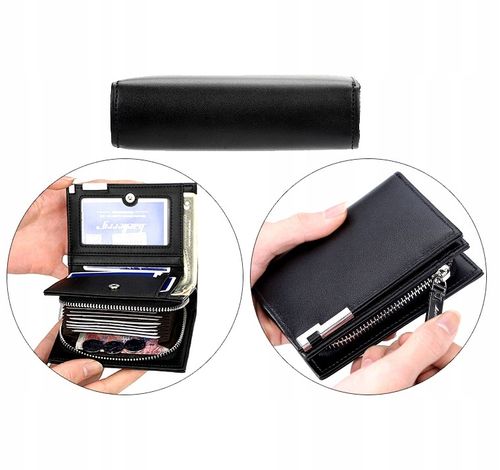 Męski Portfel Skórzany Czarny Skóra Elegancki Etui na Arena.pl