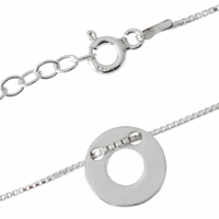 SREBRNA BRANSOLETKA CELEBRYTKA KÓŁKO Z DZIURKĄ PRÓBA SREBRA 925 GRAWER GRATIS