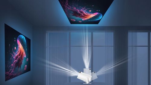 PROJEKTOR HY300 2025 NOWA WERSJA 4K WIFI PRZENOŚNY SMART ANDROID TV BIAŁY na Arena.pl