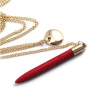 Naszyjnik Szlifowany Kamień N166Cze Czerwień