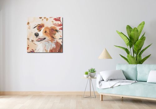 Obraz 70x70cm Collie Jesienną Porą na Arena.pl