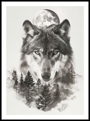 Plakat 50x70cm Wilczy Duch Lasu na Arena.pl