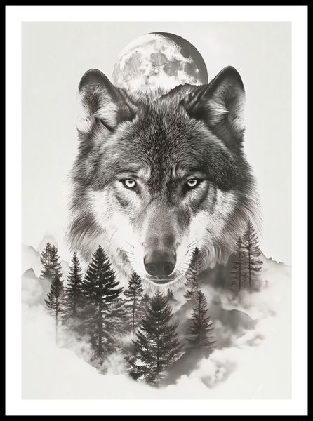 Plakat 50x70cm Wilczy Duch Lasu zdjęcie 3