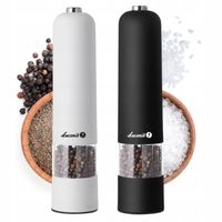 Zestaw młynek do przypraw (2szt) Łucznik BIAŁY I CZARNY sól pieprz