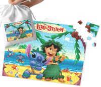 PUZZLE - LILO I STICH WZORY Z BAJEK I GIER DLA DZIECI 120el + WORECZEK