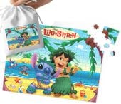 PUZZLE - LILO I STICH WZORY Z BAJEK I GIER DLA DZIECI 120el + WORECZEK