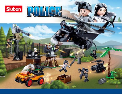 KLOCKI SLUBAN POLICJA Bitwa na wyspie 830 el. kompatybilne z LEG COB na Arena.pl