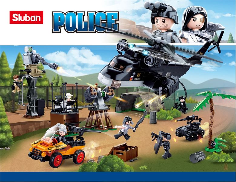 KLOCKI SLUBAN POLICJA Bitwa na wyspie 830 el. kompatybilne z LEG COB zdjęcie 7