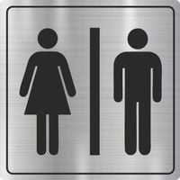 Tabliczka nierdzewna Piktogram WC TOALETA złota