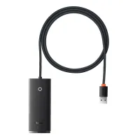 hub 4w1 baseus lite series usb do 4x usb 3.0 1m (czarny)