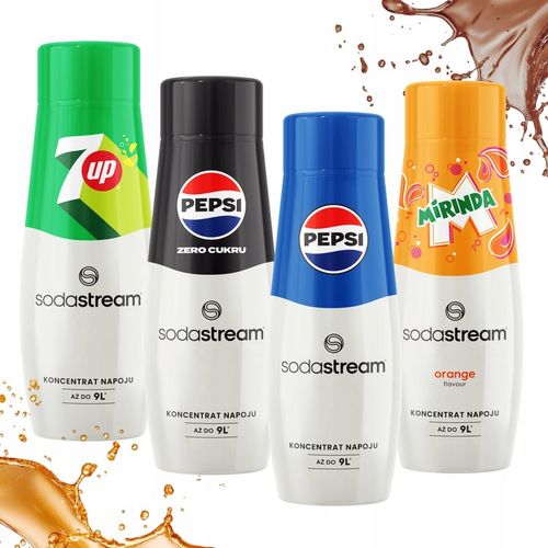 4x Syrop 7Up Pepsi Mirinda Pepsi Max Sodastream do saturatora wody 440ml na Arena.pl