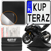 UCHWYT TABLICY MOTOCYKLOWEJ NA TABLICĘ REJESTRACYJNĄ RZEP WODOODPORNY