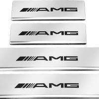 Listwa progowa MERCEDES C W205 AMG Stal nierdzewna 304 połysk z czarnymi