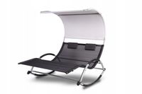 LEŻAK 2 OSOBOWY BUJANY FOTEL ŁÓŻKO POLOWE Z DASZKIEM