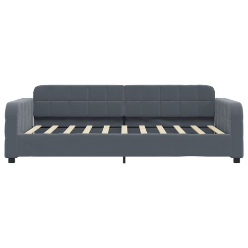 Sofa z materacem do spania, ciemnoszara, 90x190 cm, aksamit na Arena.pl