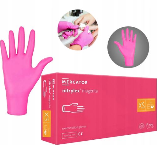 rękawice nitrylowe 100 szt. 6-xs nitrylex magenta na Arena.pl