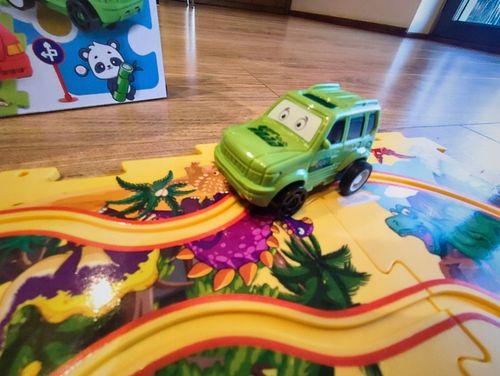 TOR SAMOCHODOWY KREATYWNE PUZZLE DINOZAUR PARK AUTKO 15 el. PUZZLE RAIL CAR na Arena.pl