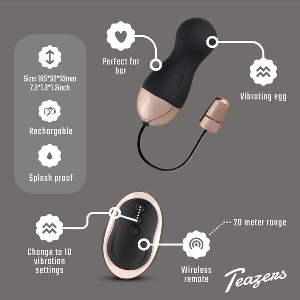 Teazers Vibrating Egg With Remote Control zdjęcie 8