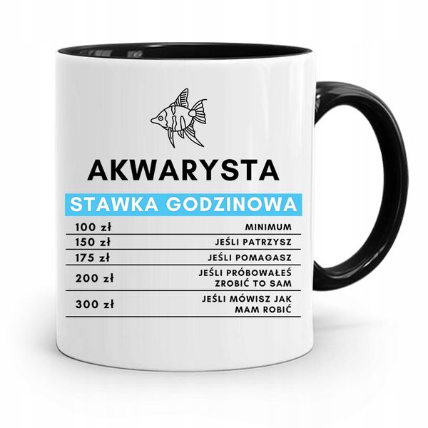 Dla Akwarysty Kubek Czarny Na Prezent Na Urodziny Z Nadrukiem Ze Zdjęciem zdjęcie 1
