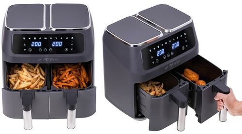 FRYTKOWNICA BEZTŁUSZCZOWA PODWÓJNA AIR FRYER 8L 2800W DWUKOMOROWA na Arena.pl