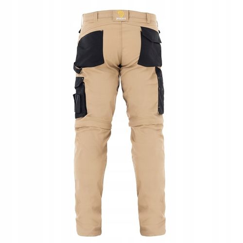 SPODNIE ROBOCZE monterskie męskie 2w1 KRÓTKIE SPODENKI odpinane Khaki na Arena.pl