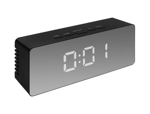 Budzik lustro - czarny na Arena.pl