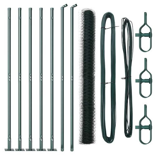 Ogrodzenie z słupkami Zielony 1.4 x 10 m Stal pokryta PCV na Arena.pl