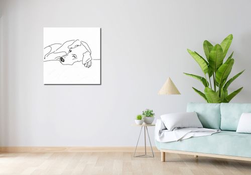 Obraz 70x70cm Wypoczynek Psiaka na Arena.pl