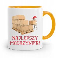Kubek Żółty Dla Magazyniera Najlepszy Magazynier Z Nadrukiem Ze Zdjęciem
