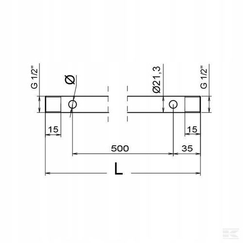Rura 1/2" 157 cm, 4x Ø7 otwory, Stal Nierdzewna na Arena.pl