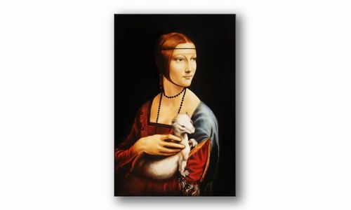 OBRAZ NA PŁÓTNIE 002 Dama z gronostajem 70x100cm na Arena.pl