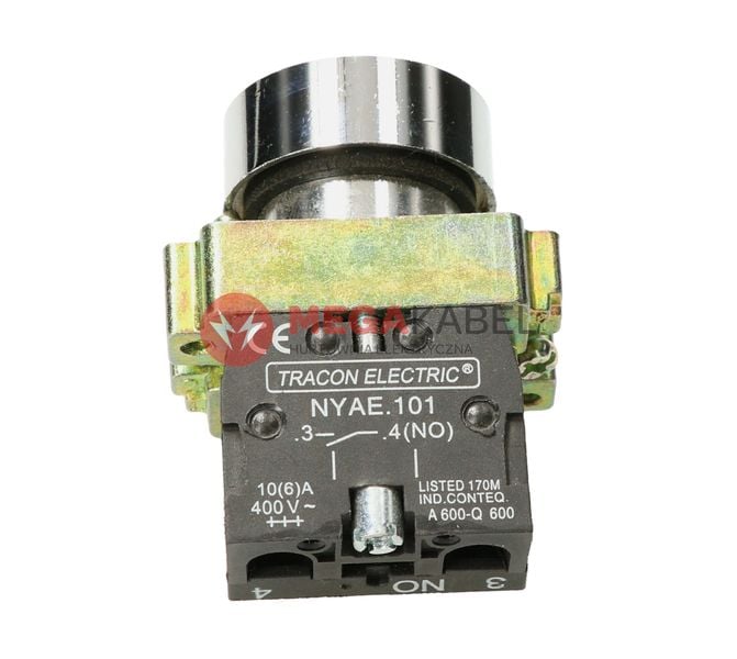 Przycisk płaski czarny 400V TRACON zdjęcie 2