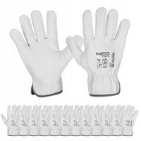 12 x Rękawice Robocze 2121X Skóra Kozia rozmiar 10" MOCNE NEO TOOLS