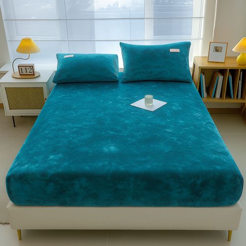 PRZEŚCIERADŁO Z GUMKĄ 140x200 PLUSZOWE POLAROWE MIŚ MIĘKKIE CIEPŁE TURKUSOWE na Arena.pl