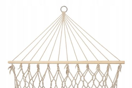 Hamak ogrodowy brazylijski boho siatka frędzle 200cm ecru 250kg na Arena.pl