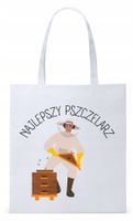 Dla Pszczelarza Na Prezent Torba Eco Biała Shopper Z Nadrukiem Ze Zdjęciem